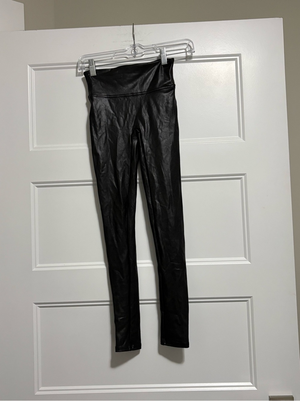 SPANX Faux Leather High-Waist Leggings - Black Xs